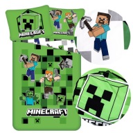 KOMPLET Pościeli Minecraft 140x200 MIĘKKA Steve Zombie Creeper Dla Dzieci