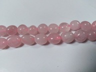 H6- KWARC RÓŻOWY - bryłka - 8-10mm - sznur - 16 sztuk