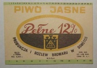 STARA ETYKIETA PIWO JASNE PEŁNE BROWAR SOBÓTKA
