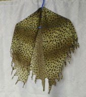 CHUSTKA CHUSTA APASZKA TRÓJKĄTNA ODCIENIE ZIELENI W PANTERKOWY WZÓR