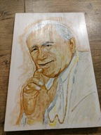 Obraz malowany na drewnie Jan Paweł 2