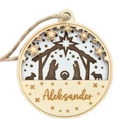 Drewniana Bombka z imieniem 3D na choinkę Bombka z grawerem personalizowana