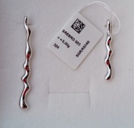 kolczyki asymetryczne liquid metals srebro 925