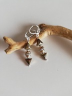 KOLCZYKI złoty HEMATYT - srebro 925