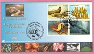 ONZ Wien 2008 FDC czwórka, fauna morska zagroż. słoń morski, koral.kaszalot