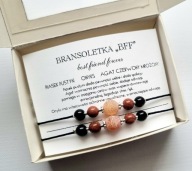 BRANSOLETKA BFF 2SZT PIASEK PUSTYNI AGAT ONYKS
