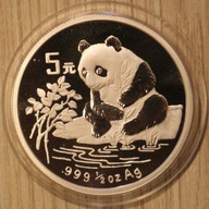 PANDA - 5 YUAN - JUANÓW 1996 CHINY PANDA - 0,5 OZ 999 - PÓŁ UNCJI SREBRA