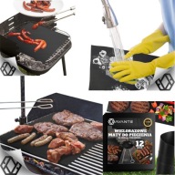 12x MATA TEFLONOWA DO GRILLA 40x33 CM WIELOKROTNEGO UŻYTKU BBQ DO OGRODU