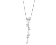 Wisiorek srebrny perłami i cyrkoniami