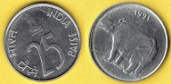 INDIE 25 Paise 1991 r.