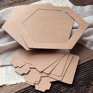 Baza shadow box heksagon – papier kraft – ramka 3d do rękodzieła i DIY