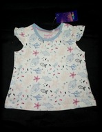 LUPILU falbanki BAWEŁNIANA bluzka RYBKI t-shirt 62-68 NOWA