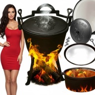 KOCIOŁEK ŻELIWNY MYŚLIWSKI 10L WĘGIERSKI NA OGNISKO GRILLA TRÓJNÓG