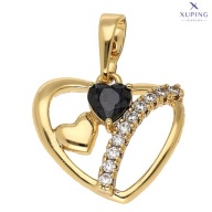 75475 ZAWIESZKA 18K POZŁACANA 23/18 MM serduszko z cyrkoniami