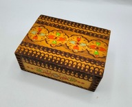 STARA drewniana szkatuła skrzyneczka ręczna praca