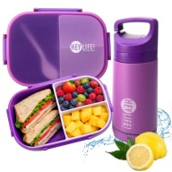ZESTAW LUNCHBOX ŚNIADANÓWKA BIDON PUDEŁKO POJEMNIK NA ŚNIADANIE 2w1