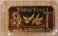 TOTUS TUUS - Święty JAN PAWEŁ II - 1 OZ - MIEDŹ, CERT ETUI