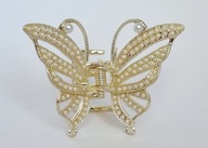 SPINKA KLAMRA METALOWA DO WŁOSÓW PERŁY MOTYL