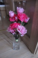 ŁADNY DUŻY WAZON SZKŁO Z DEKORACJĄ