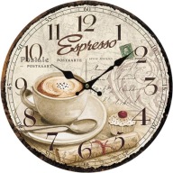 ZEGAR KUCHENNY ŚCIENNY W STYLU VINTAGE RUSTYKALNY 30 CM KAWOWY