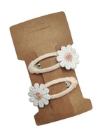 Pierwsza spinka mini spinki pyk kwiatuszek spineczki boho beż biel