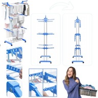 SUSZARKA NA PRANIE STOJĄCA DUŻA DO UBRAŃ NA BIELIZNĘ SKŁADANA NA KÓŁKACH