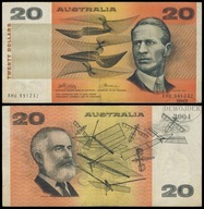 BNA - AUSTRALIA 20 Dolarów Dollars 1974 XHU # P46a # VF-