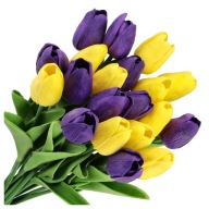 TULIPANY SILIKONOWE KWIATY SZTUCZNE JAK ŻYWE TULIPAN BUKIET 20SZT DO WAZONU