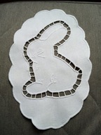 Serwetka na wielkanocny koszyczek -ręczny haft richelieu