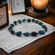 Apatyt.. Bransoletka z surowych kamieni apatytu