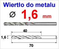 Wiertło 1,6 mm DŁUGIE (70mm) Niemieckie GUHRING 10 szt