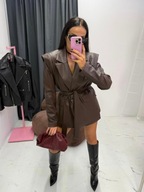 Marynarka z ekoskóry LA MILLA Wigilia Brązowa czekoladowa