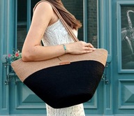 Torba koszyk miejski shopper na ramie NA ZAMÓWIENIE ze sznurka M DUO 2/3