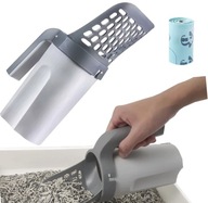 ŁOPATKA DO KUWETY POJEMNIK SZUFELKA NA ŻWIREK DUŻA + WORKI NA ODCHODY