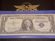 BANKNOT 1$ DOLAR USA 1957 BLUE CERTYFIKATE SERIA D 31164055A LADNE!!