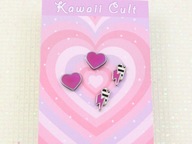 Kawaii Cult kolczyki SERCA PIORUNY kawaii harajuku KC11