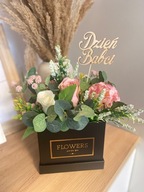 Flower box kwiaty na dzień babci dzień matki dzień kobiet urodziny