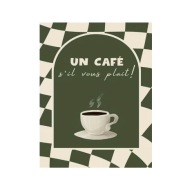 Plakat „Un Café S'il Vous Plaît” – Elegancki Plakat do Kuchni
