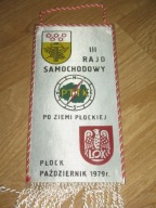 PŁOCK III RAJD Samochodowy po ziemi Płockiej 1979 XXXV lat PRL proporczyk