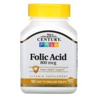 21st Century Kwas foliowy 800 mcg 180 tabletek