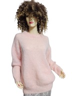 ciepły SWETER swobodny wełniany MOHEROWY moher mohair 38/40