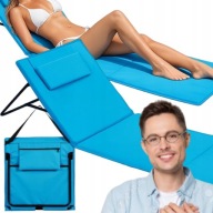 LEŻAK SKŁADANY MATA PLAŻOWA Z OPARCIEM 2w1 LEKKA PRZENOŚNA LEŻANKA PODUSZKA