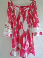 ALFANI efektowna sukienka z plisami szerszy rękaw