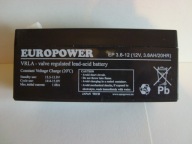 AKUMULATOR BATERIA EUROPOWER EP 12 V 3,6 Ah 20HR do wag alarmów i immych