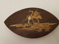 FIGURKA rzeźba DREWNIANA DO POWIESZENIA CZAPLE