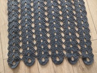 Obrus serwetka bieżnik szydełkowe rękodzieło wąski granat regulowany 26x56