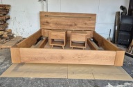 Łóżko Dębowe + szafki pod wymiar