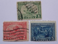 USA - 300 - lecie Lądowania Pielgrzymów - Mi. 255-57 kasowane