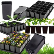 ZESTAW 24 DONICZEK PRODUKCYJNYCH 0,8L Z TACĄ 60x40 cm – DO UPRAW-ROZSAD