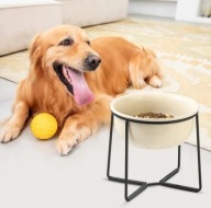 Podwyższona miska dla psa ceramiczna antypoślizgowa metalowy stojak 1,6l